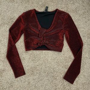 Forever21 Glitter nylon/polyester crop top
